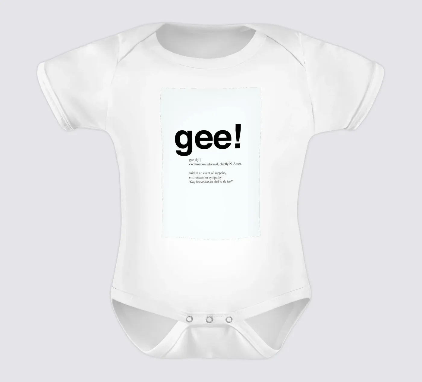 The gee interjection Kurzarm Babybody von Matěj Kašpar Jirásek