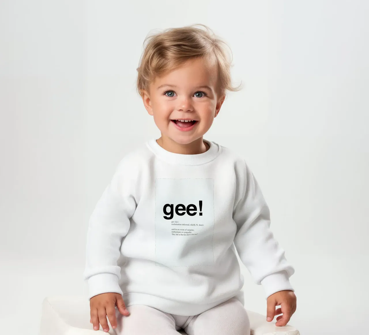 The gee interjection Baby Sweatshirt von Matěj Kašpar Jirásek