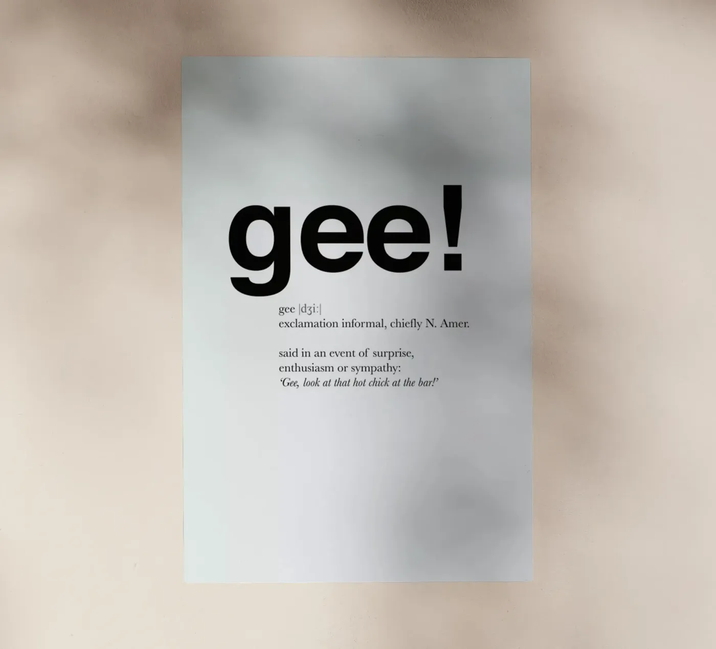 The gee interjection pellicola backlit da Matěj Kašpar Jirásek