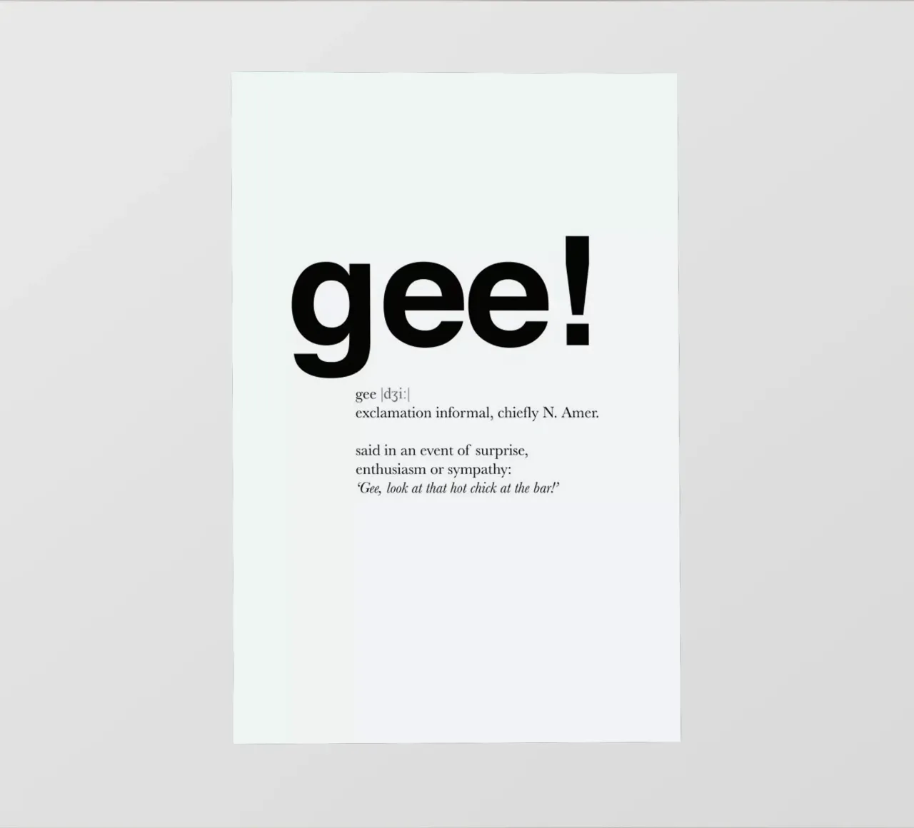 The gee interjection lámina retroiluminada de Matěj Kašpar Jirásek
