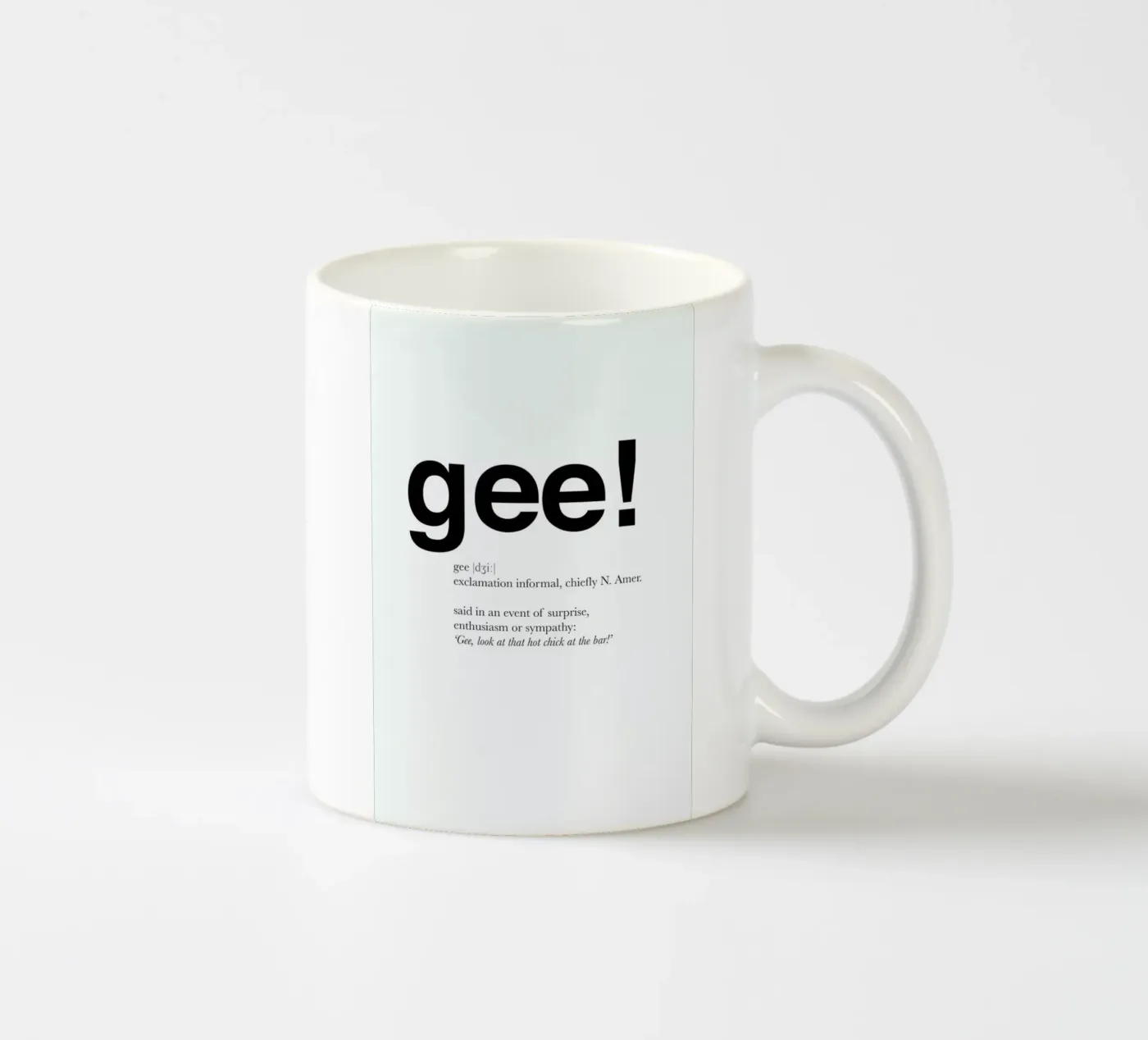 The gee interjection ceramic mug by Matěj Kašpar Jirásek
