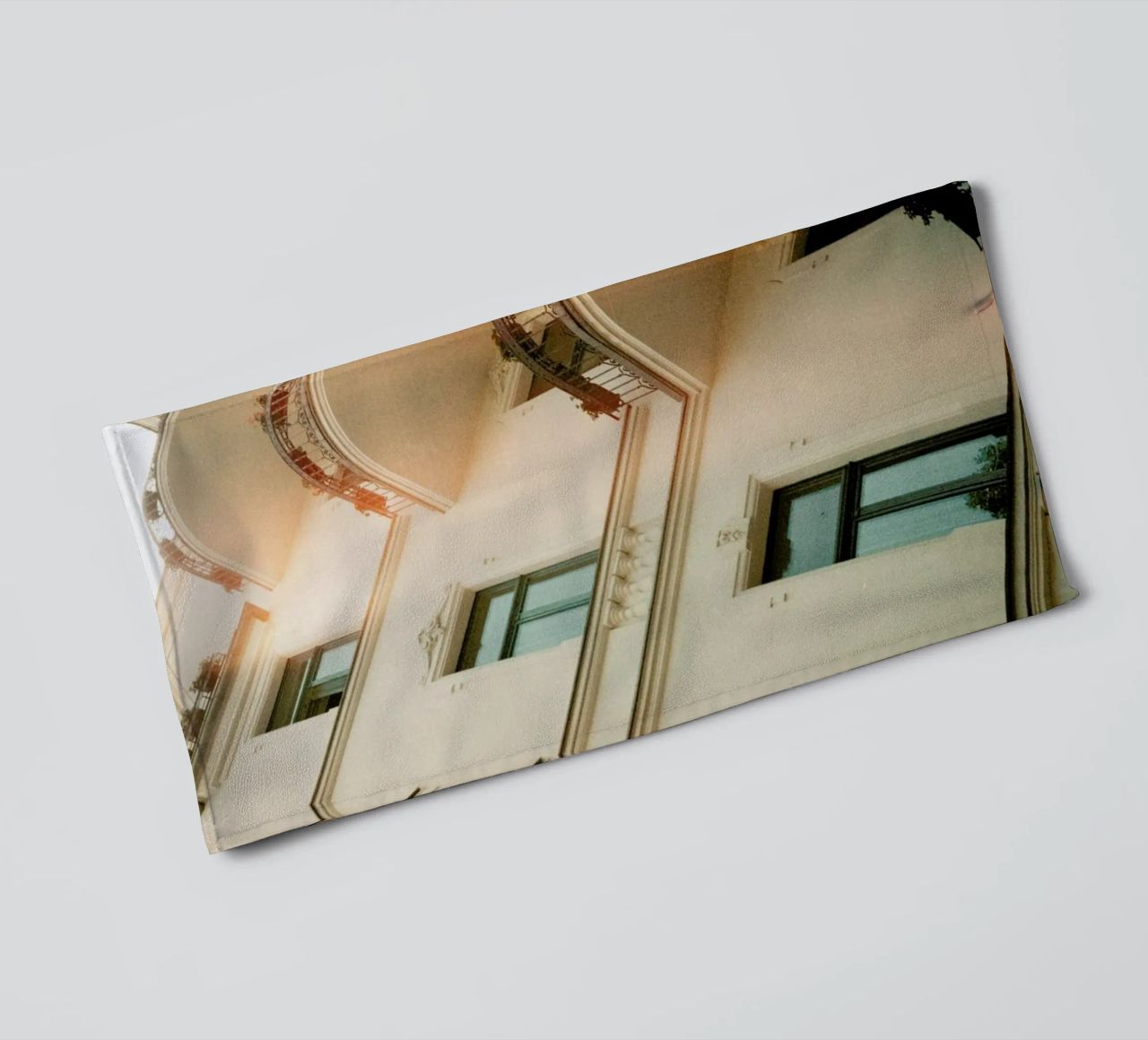 Analog Series Flares On Architecture towel by Sebastian Hilgetag