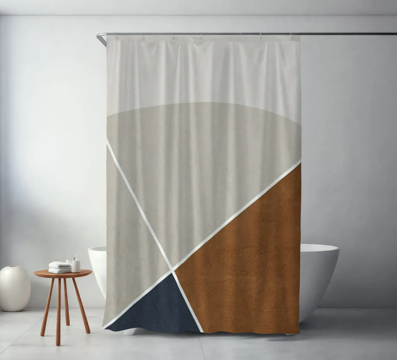 abstract geometric simple circular tenda da doccia da vintageshop