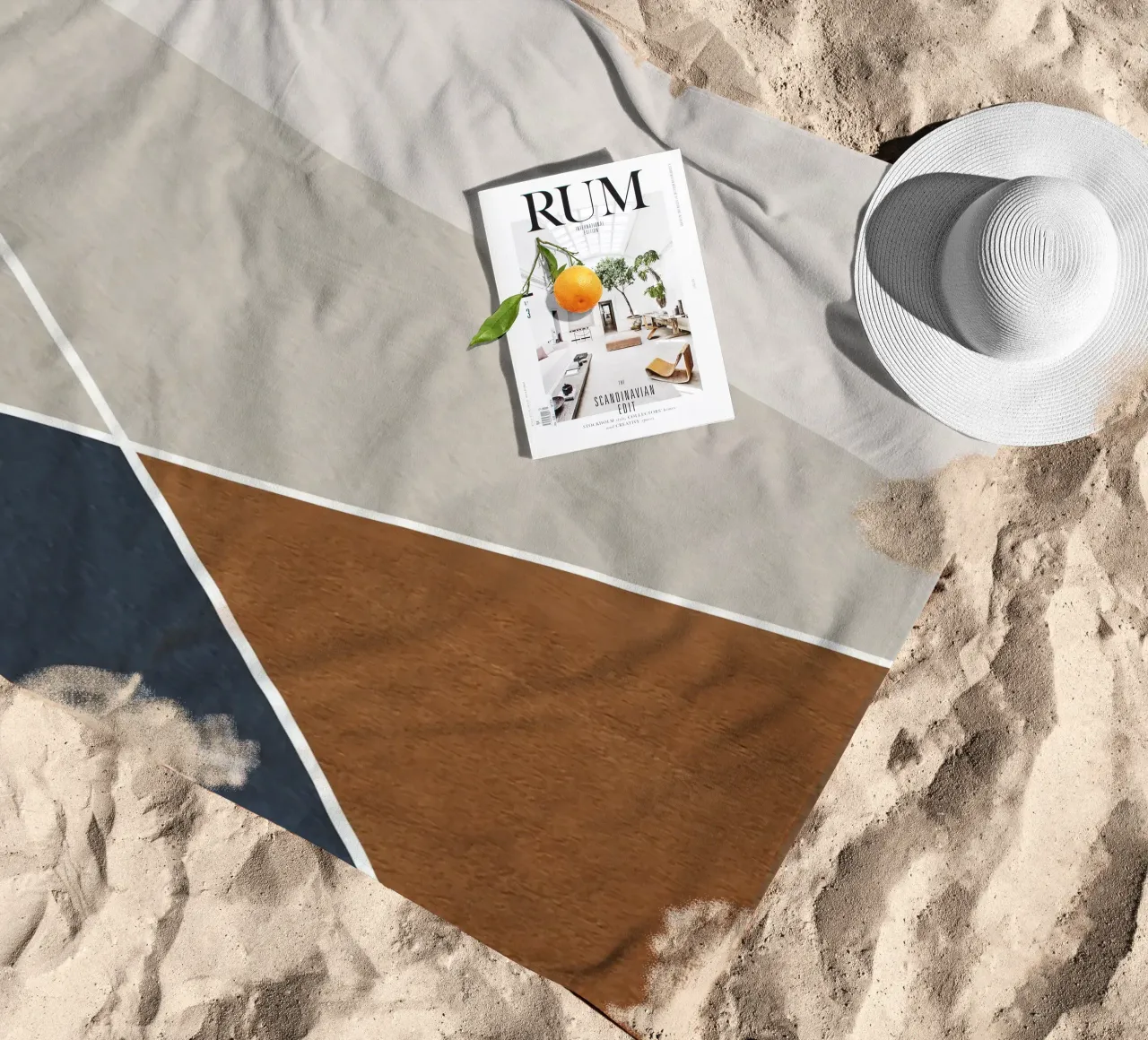 abstract geometric simple circular telo mare da vintageshop