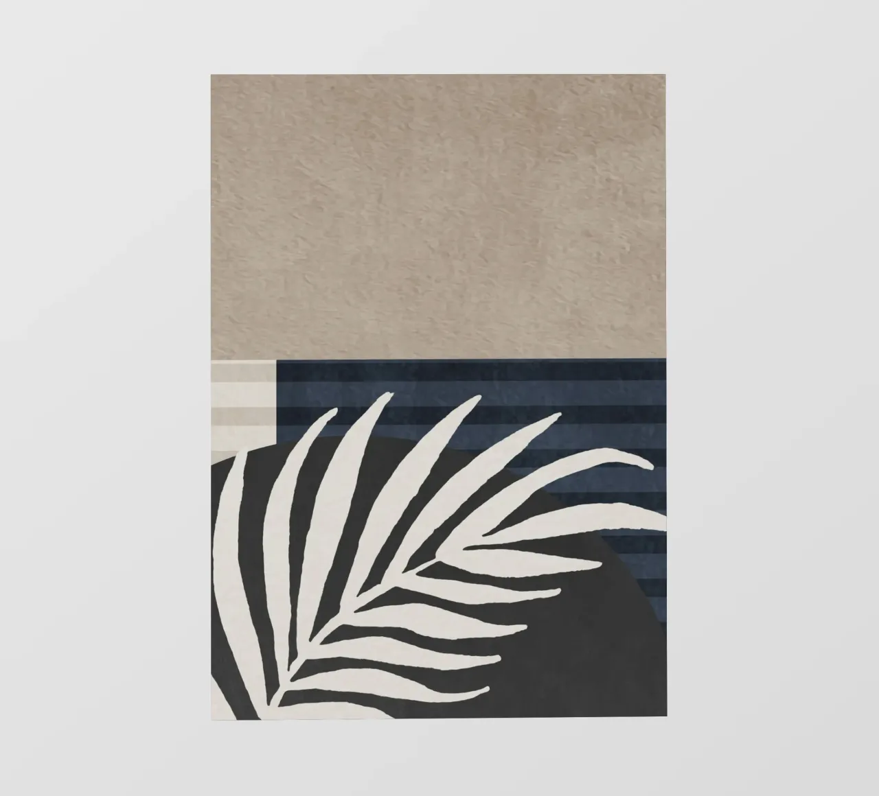 organic geometric abstract with white leaf telo in pvc da vintageshop