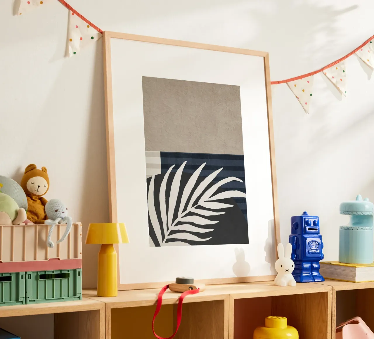 organic geometric abstract with white leaf carta hahnemühle da vintageshop