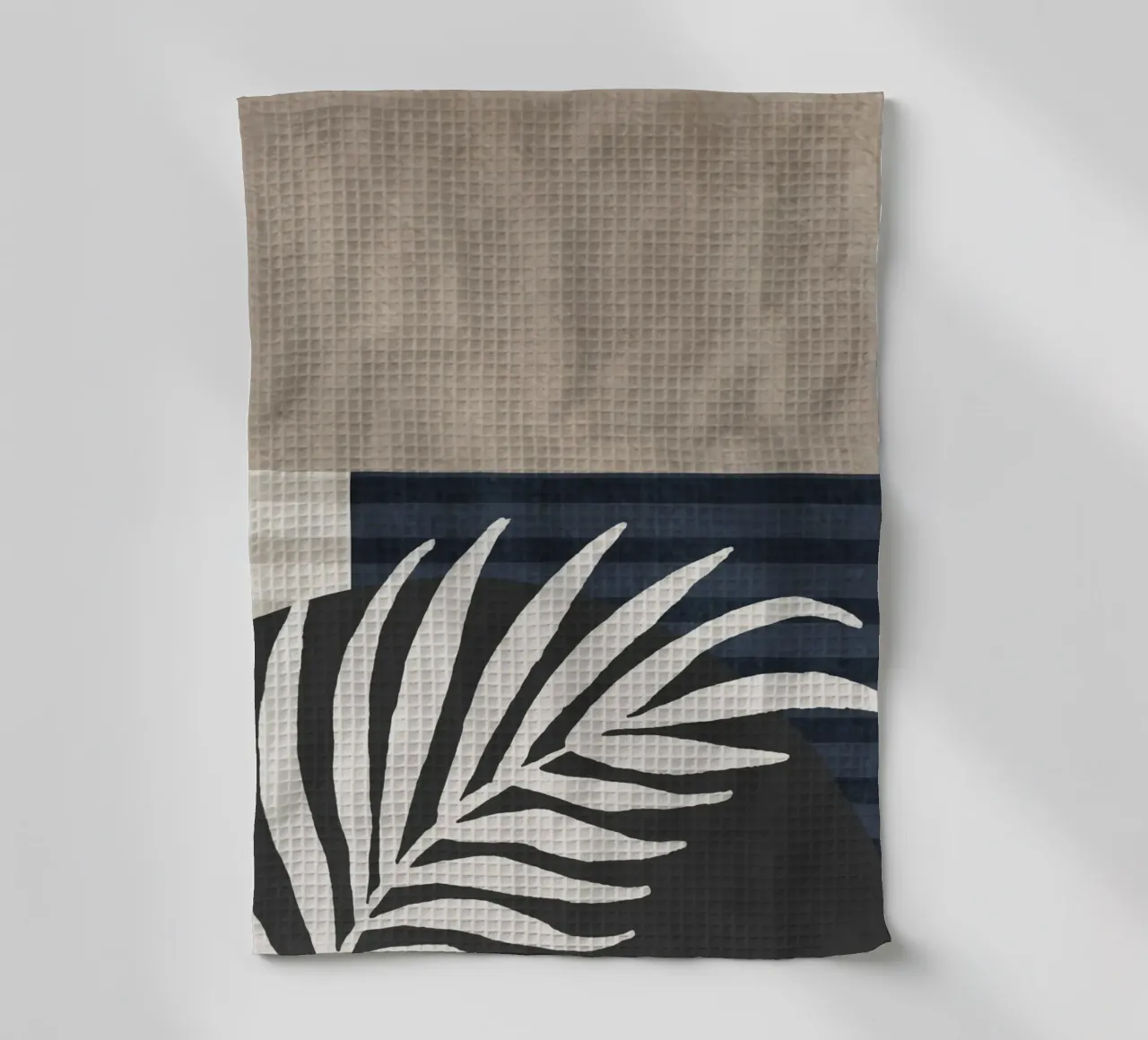 organic geometric abstract with white leaf canovaccio da cucina da vintageshop