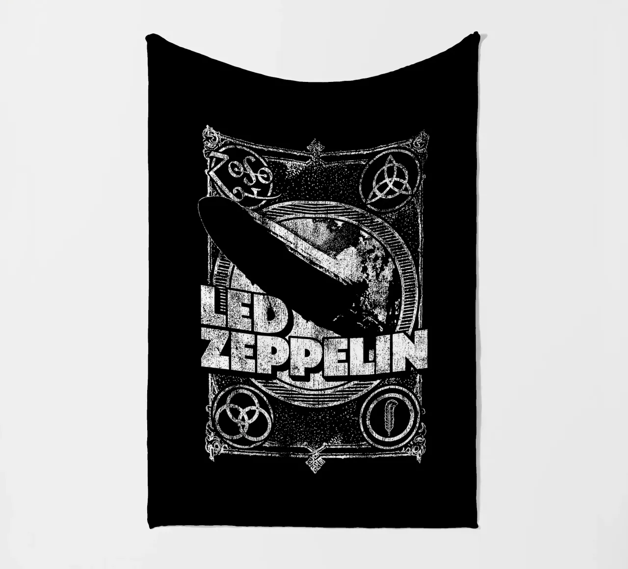 Led Zeppelin - Black And White fleece blanket by Gage Gottlieb