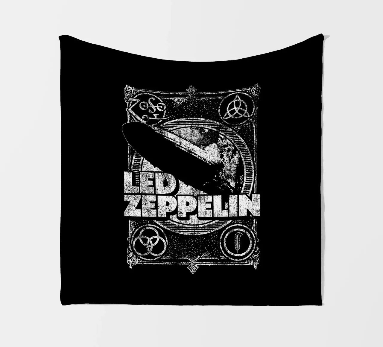 Led Zeppelin - Black And White fleece blanket by Gage Gottlieb
