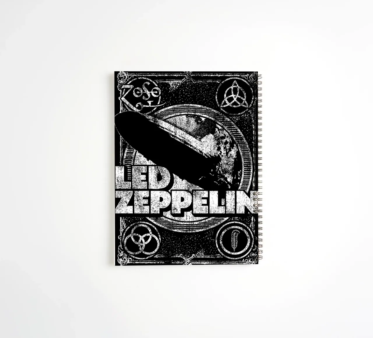 Led Zeppelin - Black And White spiral notebook by Gage Gottlieb