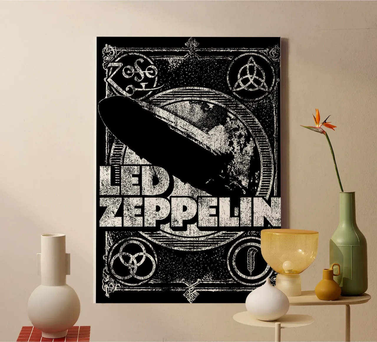 Led Zeppelin - Black And White canvas by Gage Gottlieb