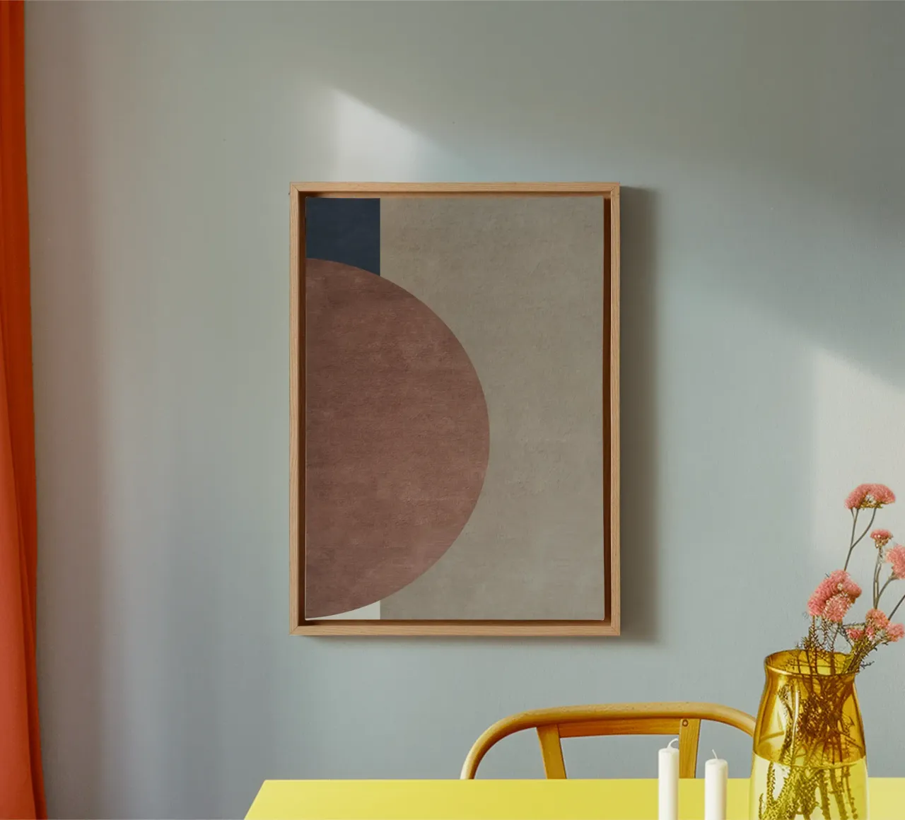 organic geometric abstract boho 1 canvas met Baklijst van vintageshop