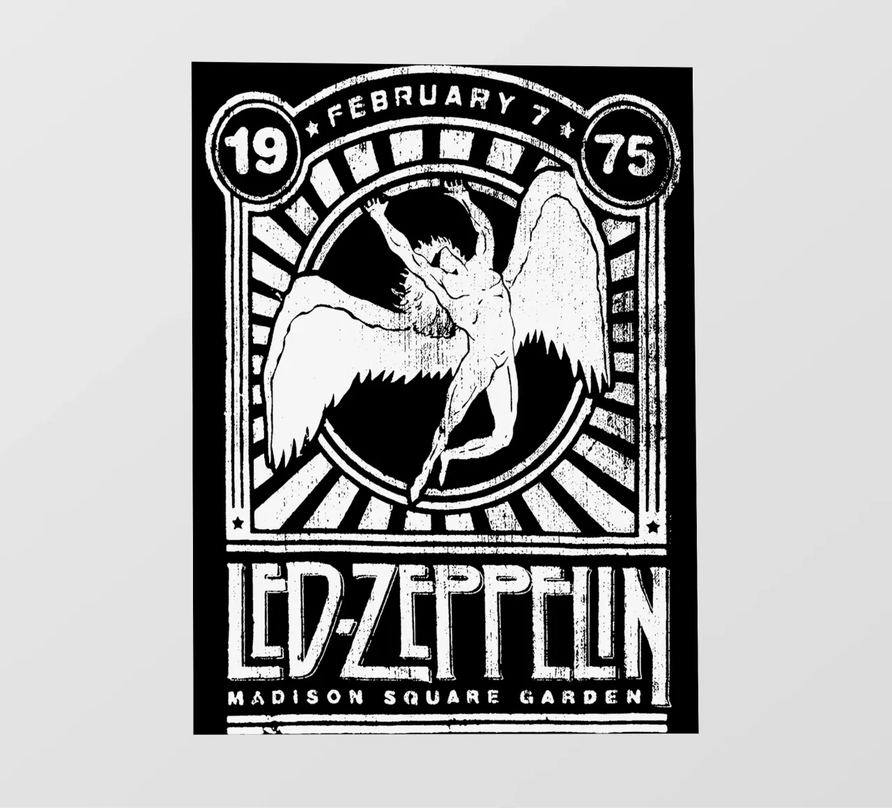 Led Zeppelin - White Typography pellicola backlit da Gage Gottlieb