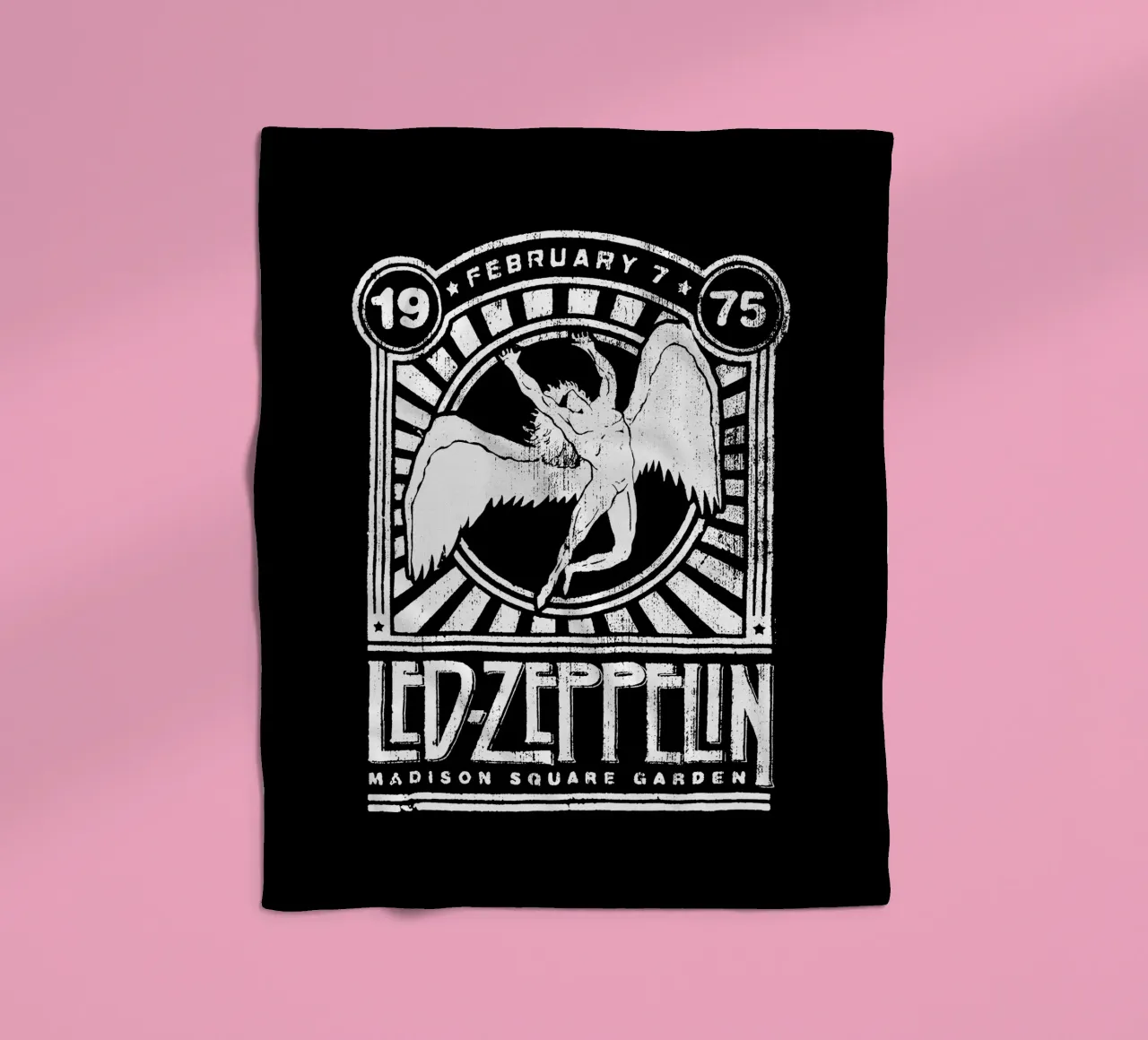 Led Zeppelin - White Typography Fleecedecke von Gage Gottlieb