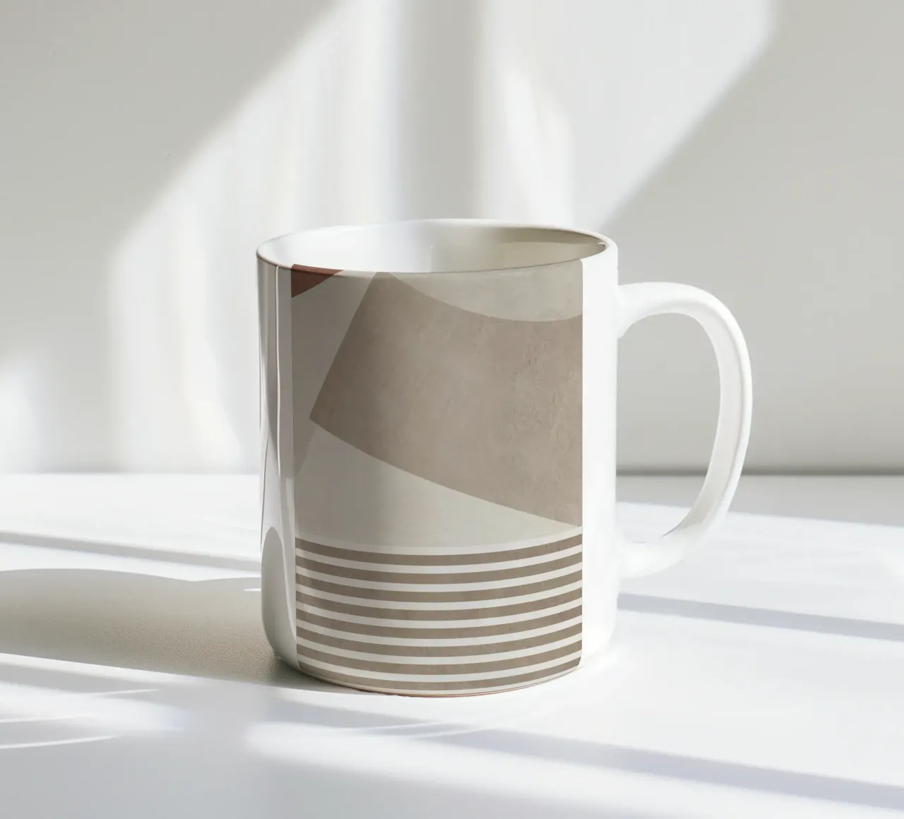 gray monochrome geometric abstract tazza in ceramica da vintageshop