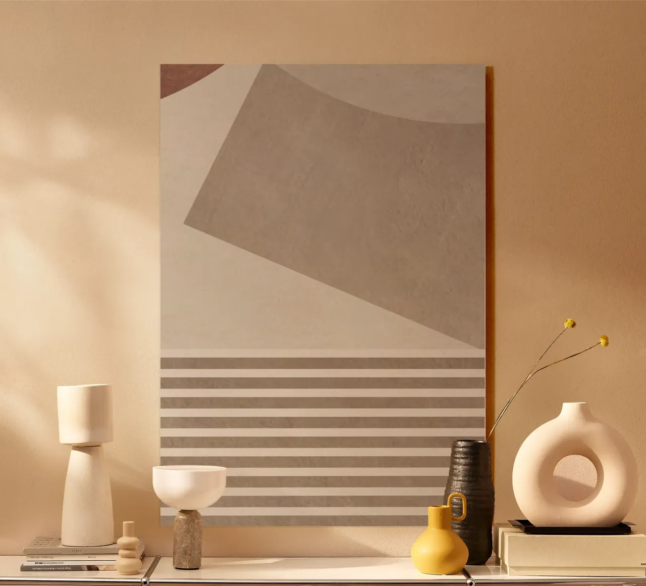 gray monochrome geometric abstract alluminio dibond da vintageshop