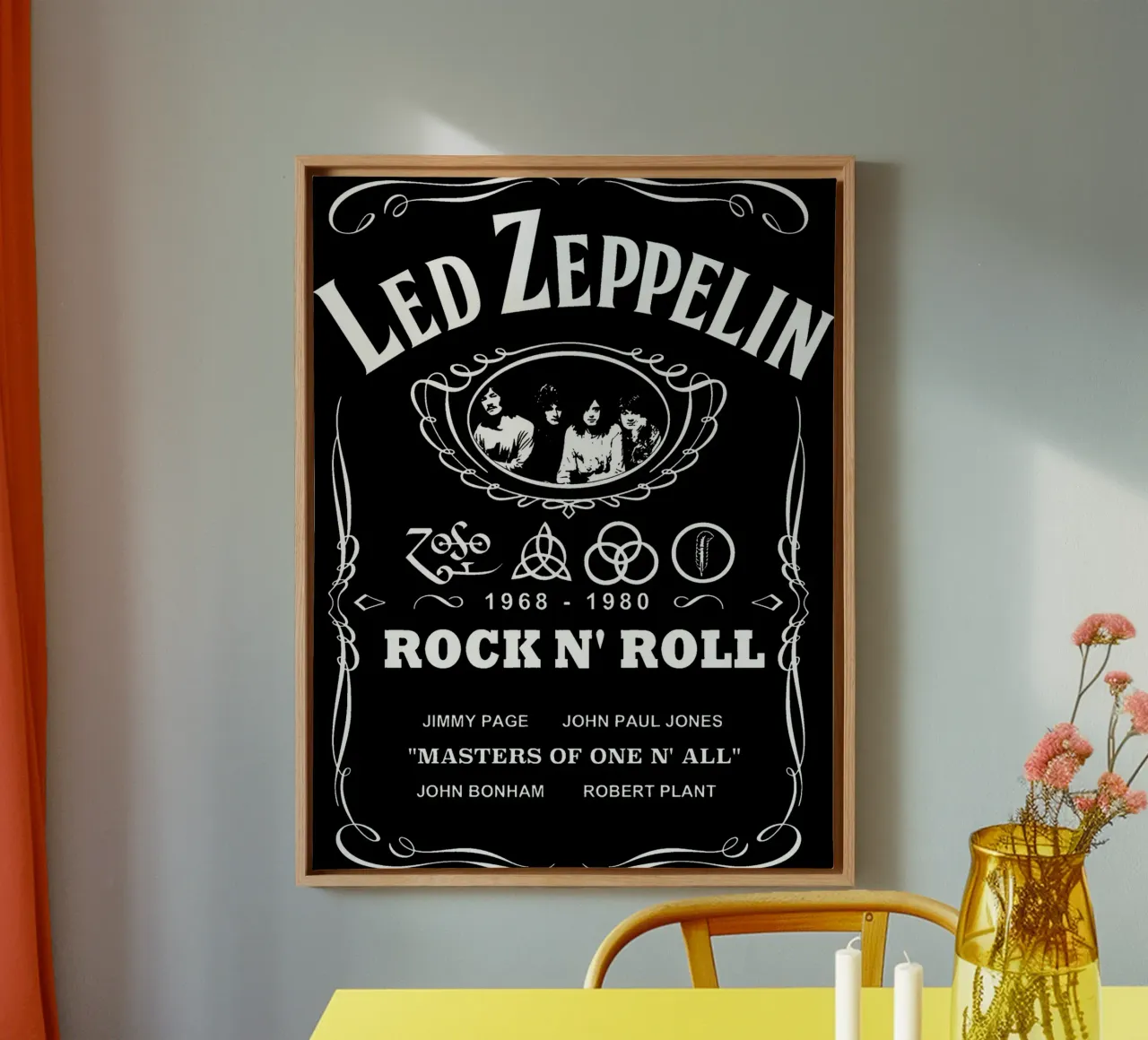 Led Zeppelin - White tela con Cornice a cassetta da Gage Gottlieb