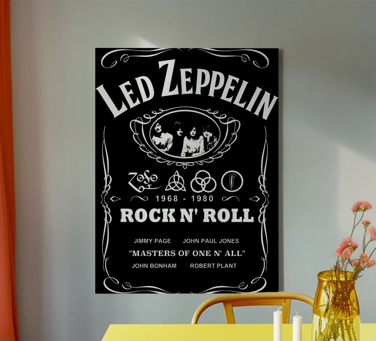 Led Zeppelin - White tela con Cornice a cassetta da Gage Gottlieb