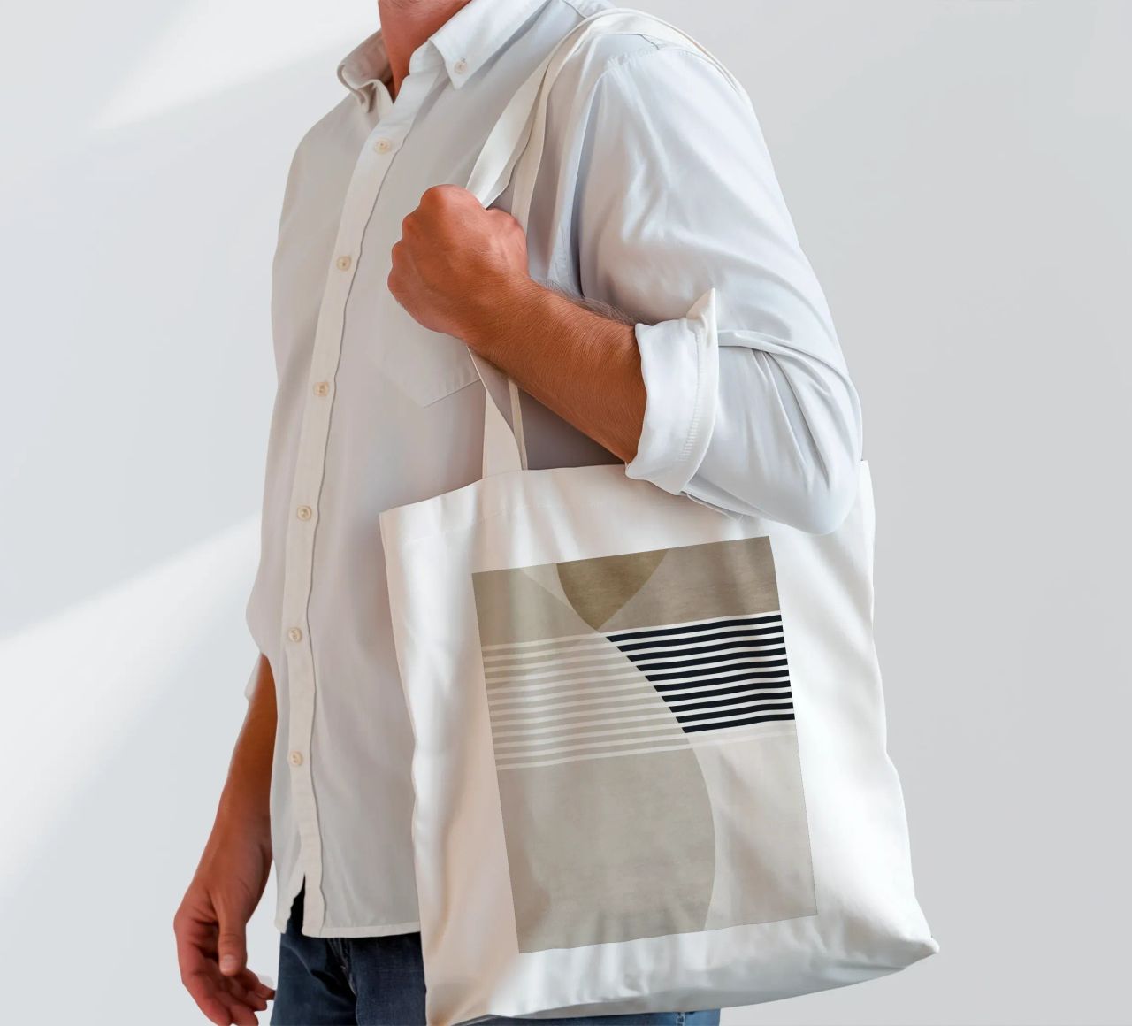abstract geometric boho 03 borsa in juta da vintageshop