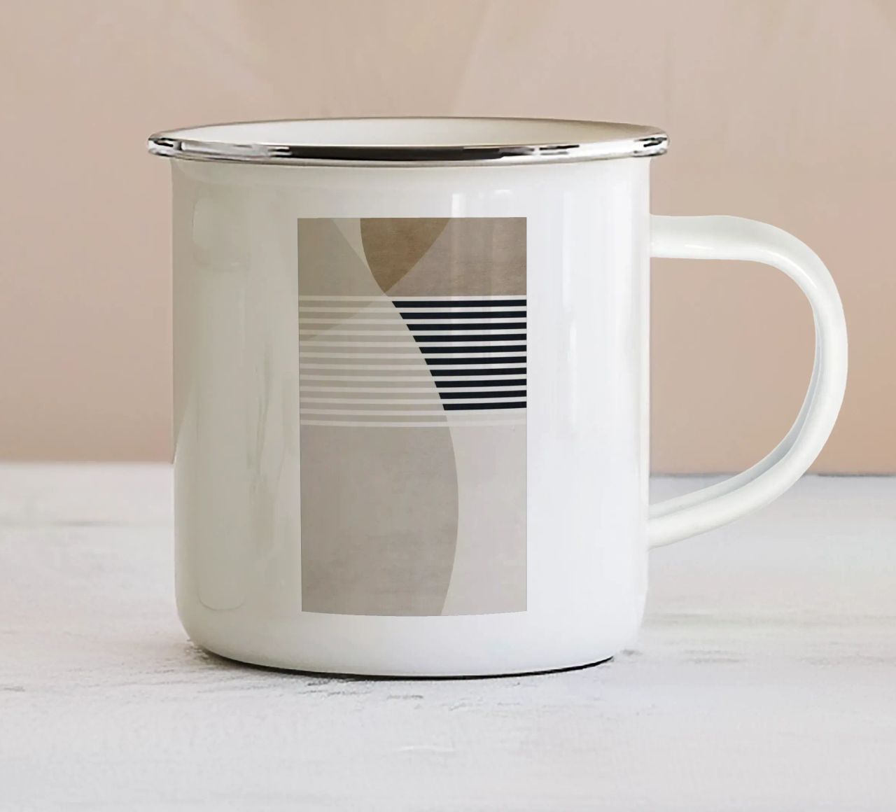 abstract geometric boho 03 tazza in smalto da vintageshop
