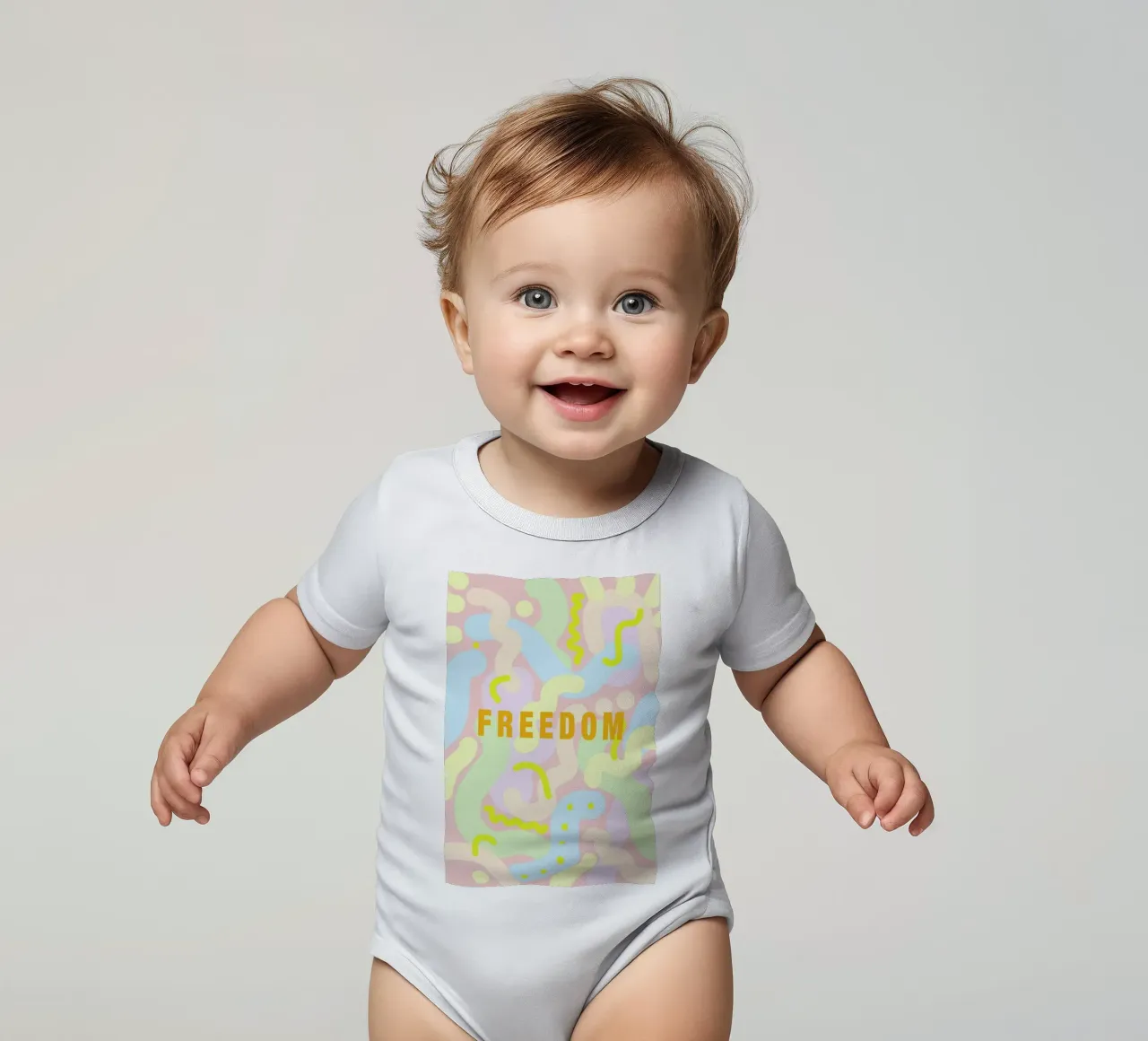 Freedom Spring Summer Happy body neonato maniche corte da Vasare Nar