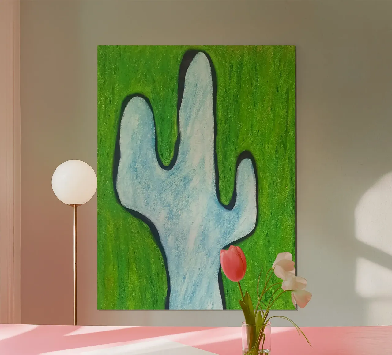 Cactus doux poster avec cadre en bois de Cohe studio