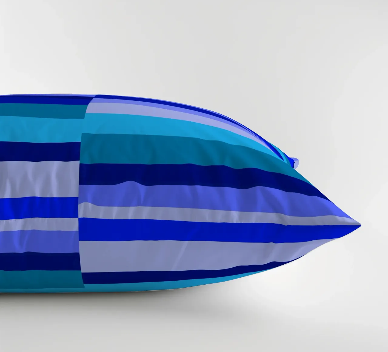 Strisce nei toni del blu, forme geometriche, stampa moderna cuscino da Lilou Art