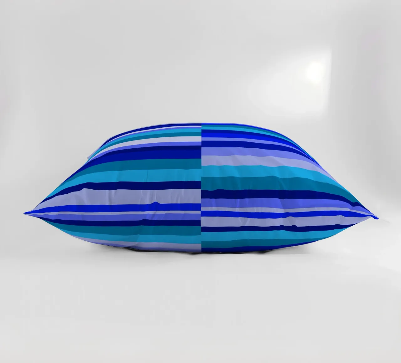Strisce nei toni del blu, forme geometriche, stampa moderna cuscino da Lilou Art