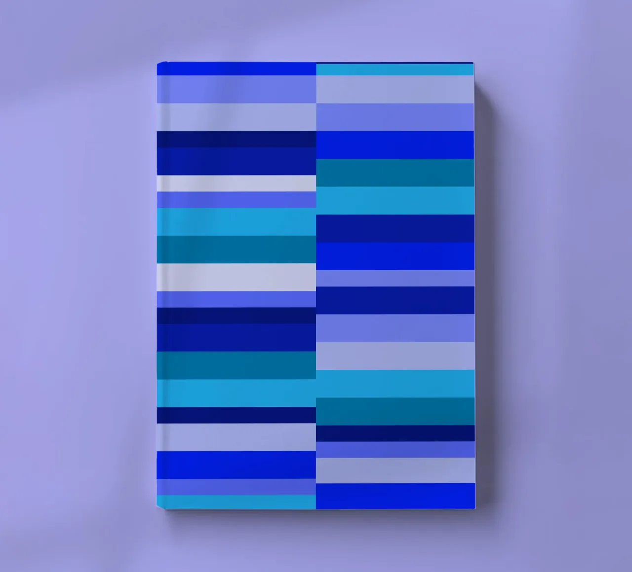 Rayures dans les tons bleus, formes géométriques, imprimé moderne carnet de notes de Lilou Art