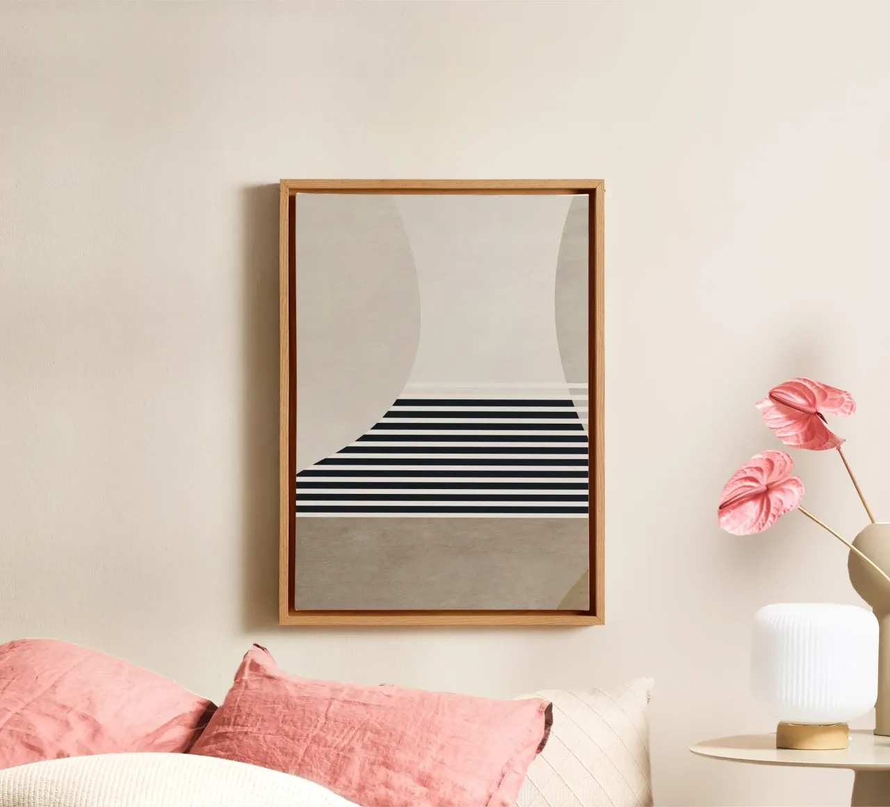 abstract geometric boho 4 toile avec Caisse américaine de vintageshop