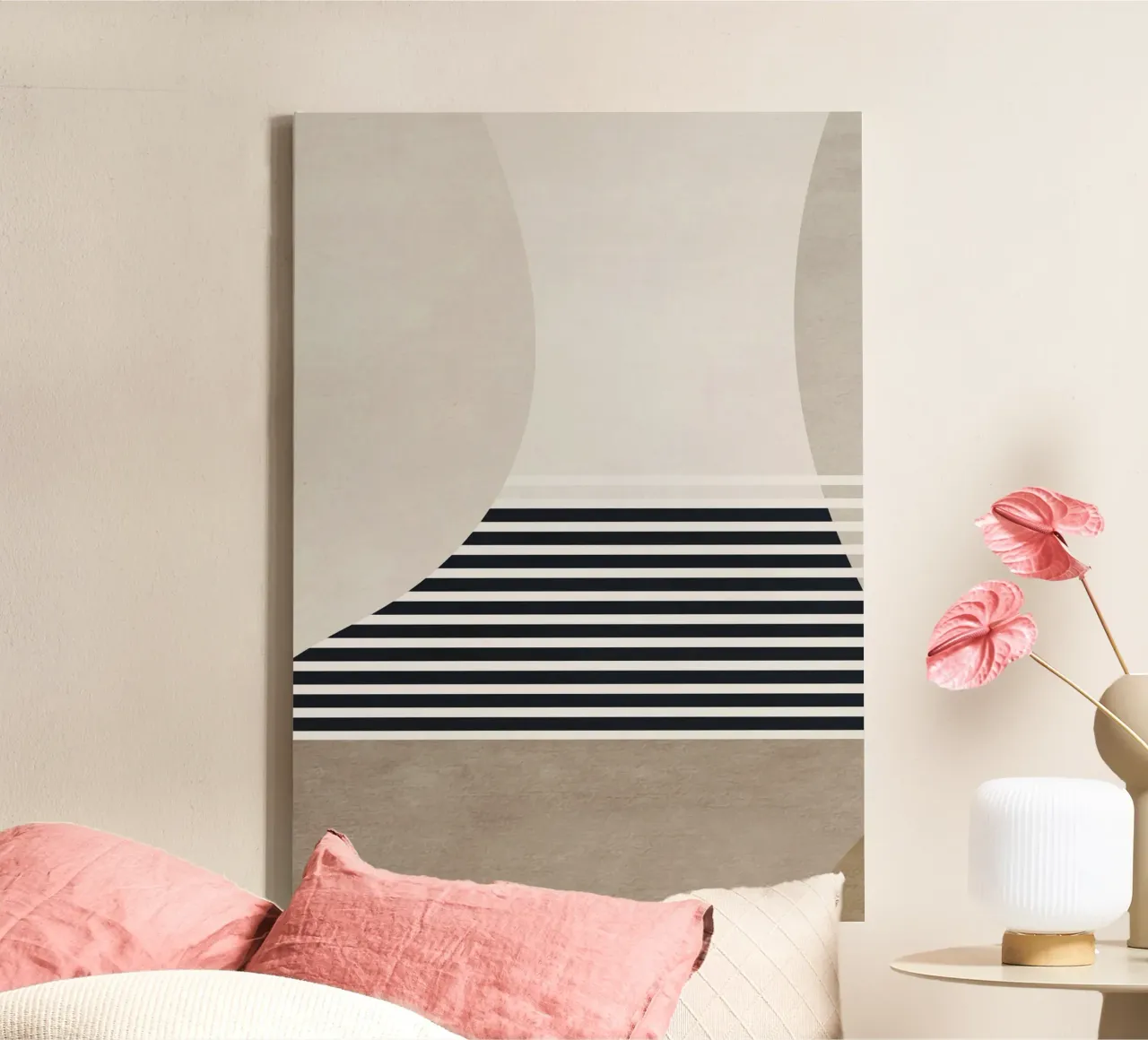 abstract geometric boho 4 toile avec Caisse américaine de vintageshop