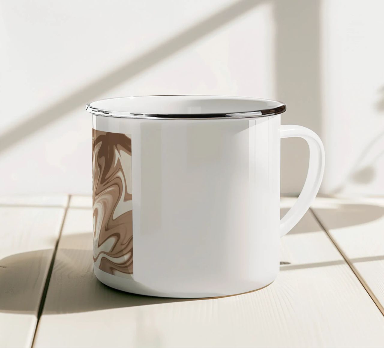 Fluid lines pattern 06 enamel mug by Little Dean