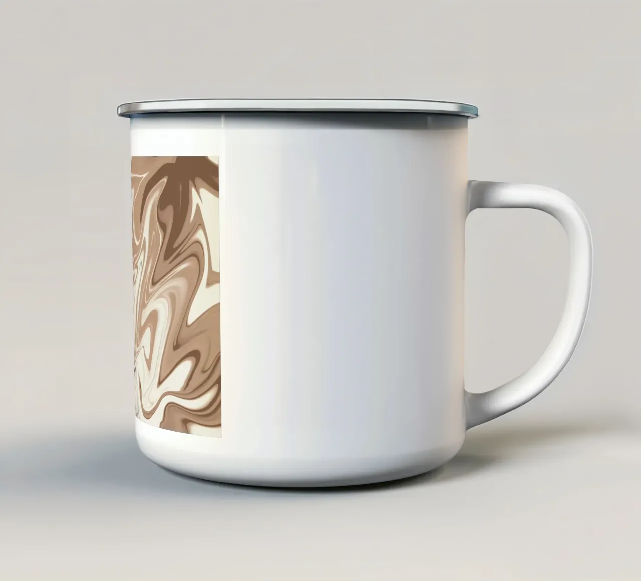Flüssigkeitsleitungen Muster 06 Emaille Tasse von Little Dean