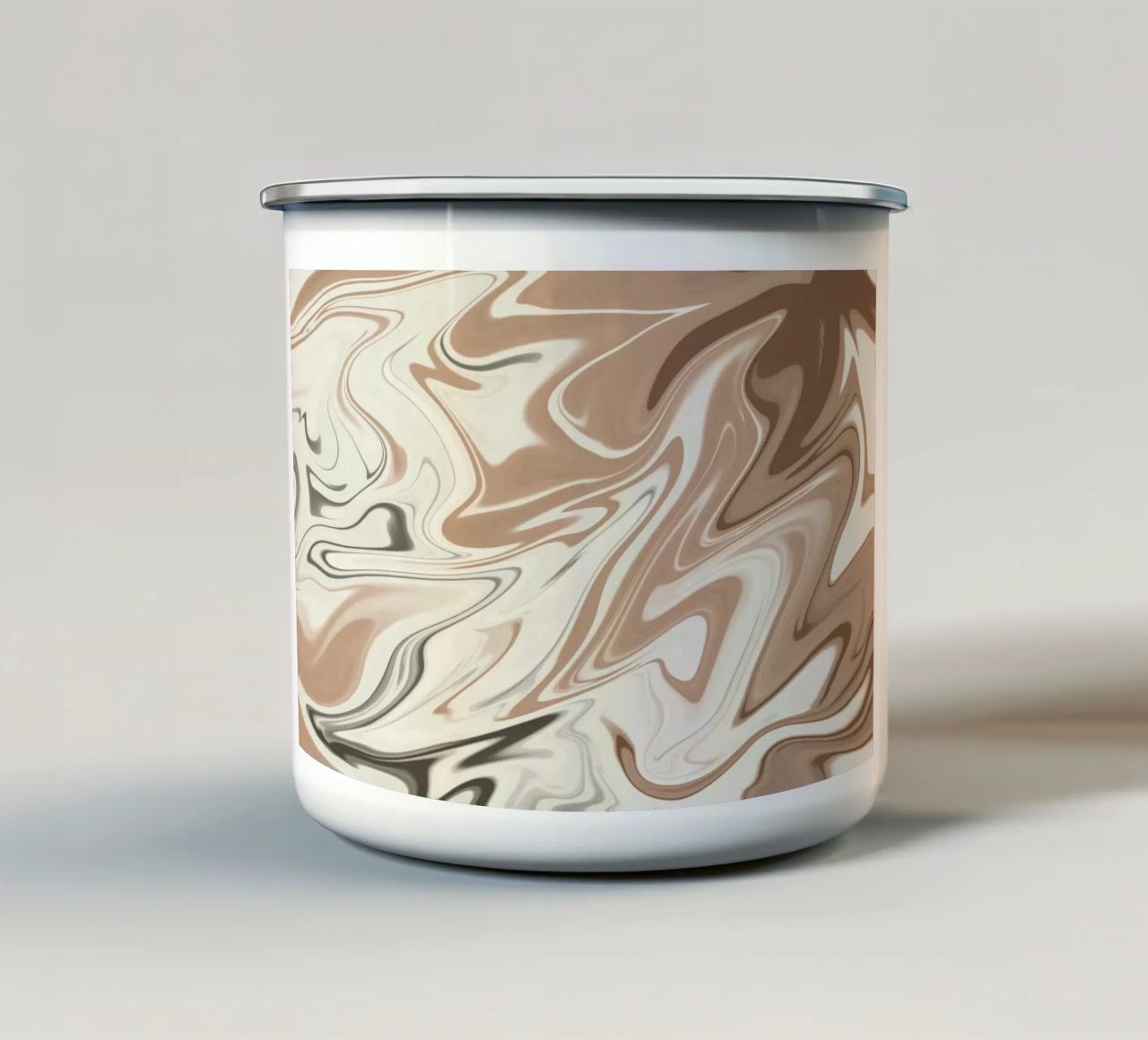 Fluid lines pattern 06 enamel mug by Little Dean