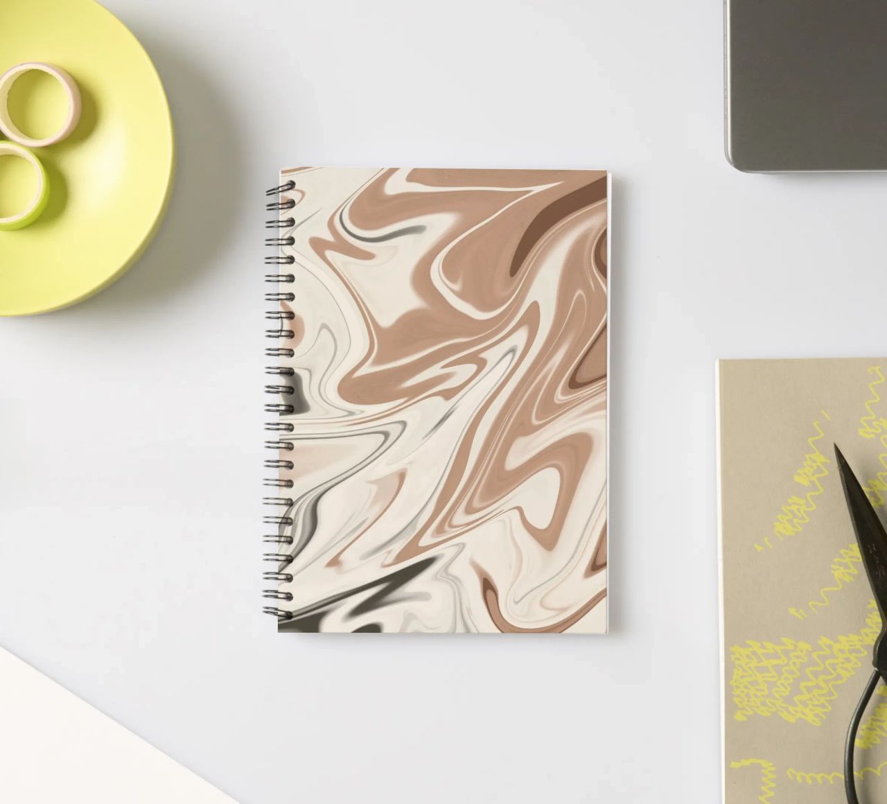 Fluid lines pattern 06 spiral notebook by Little Dean