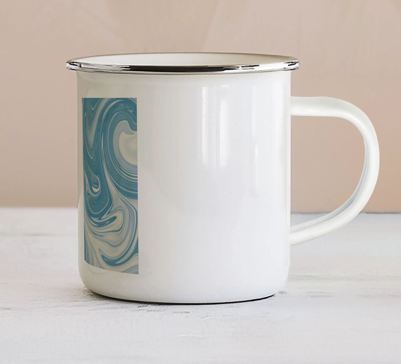 Fluid lines pattern 07 enamel mug by Little Dean