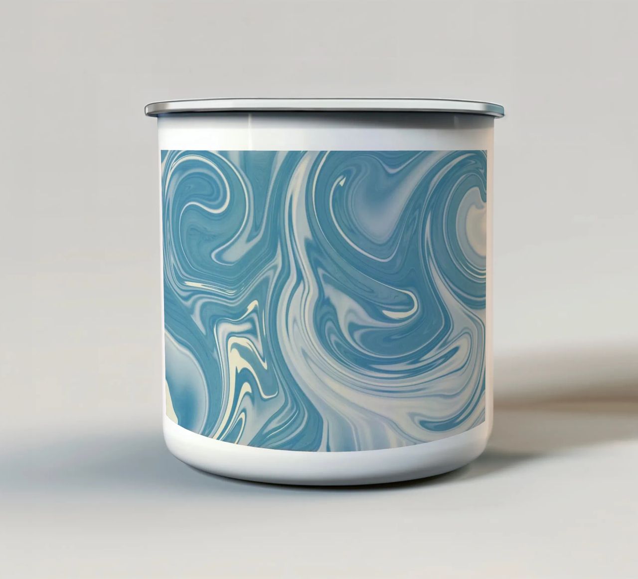 Fluid lines pattern 07 enamel mug by Little Dean