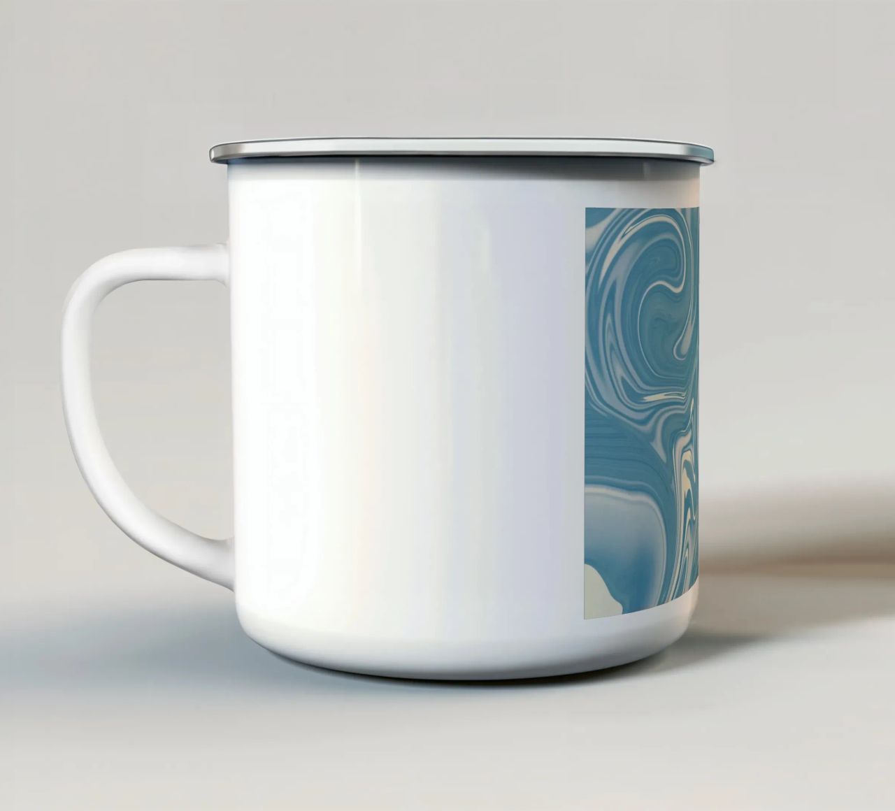 Fluid lines pattern 07 enamel mug by Little Dean