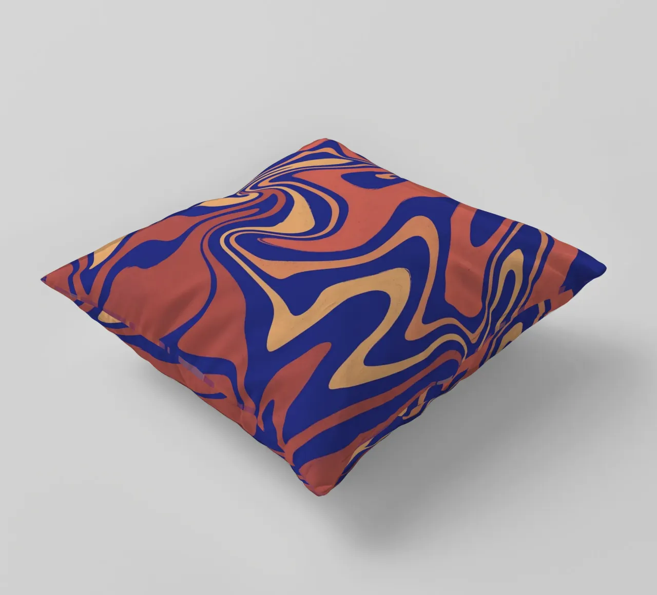Fluid lines pattern 08 decorative cushion by Little Dean