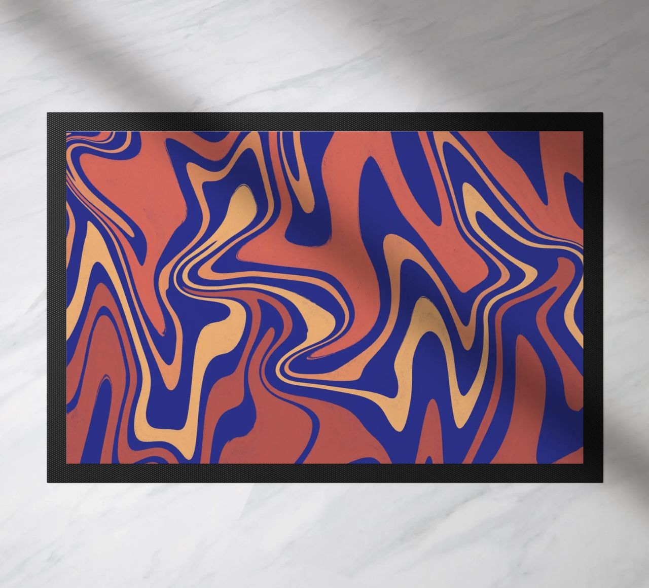 Fluid lines pattern 08 doormat by Little Dean