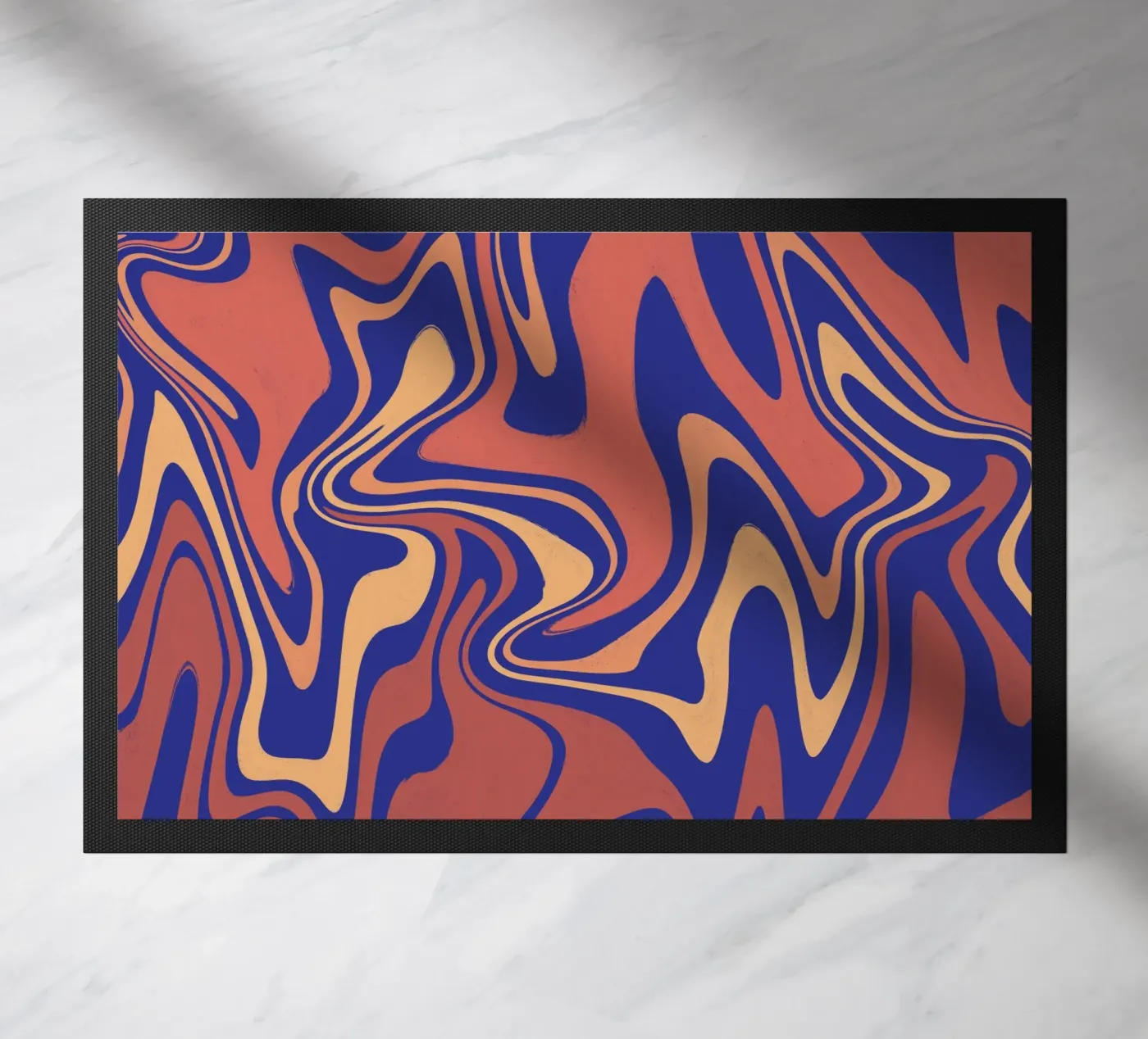 Fluid lines pattern 08 doormat by Little Dean