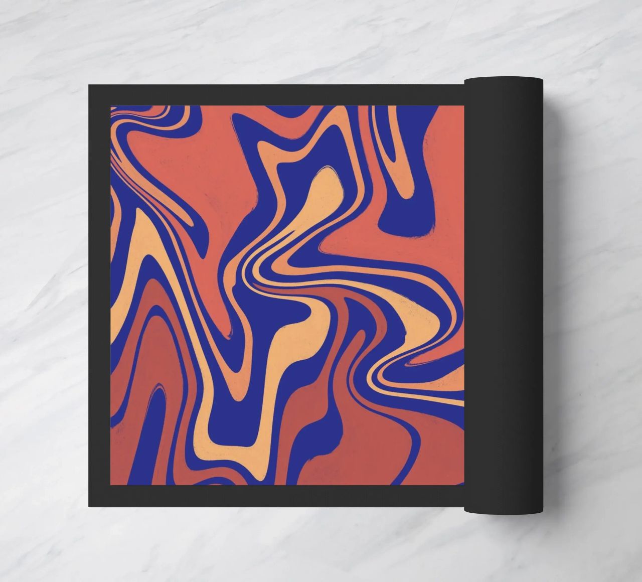 Fluid lines pattern 08 doormat by Little Dean
