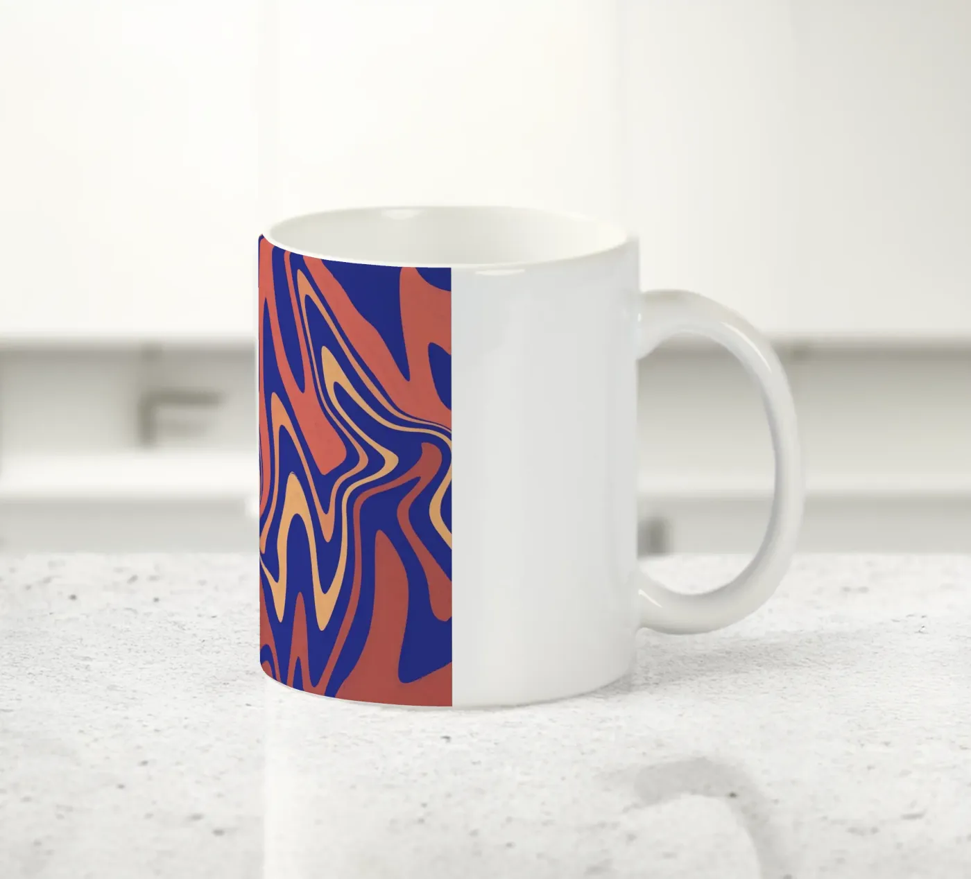 Fluid lines pattern 08 ceramic mug by Little Dean