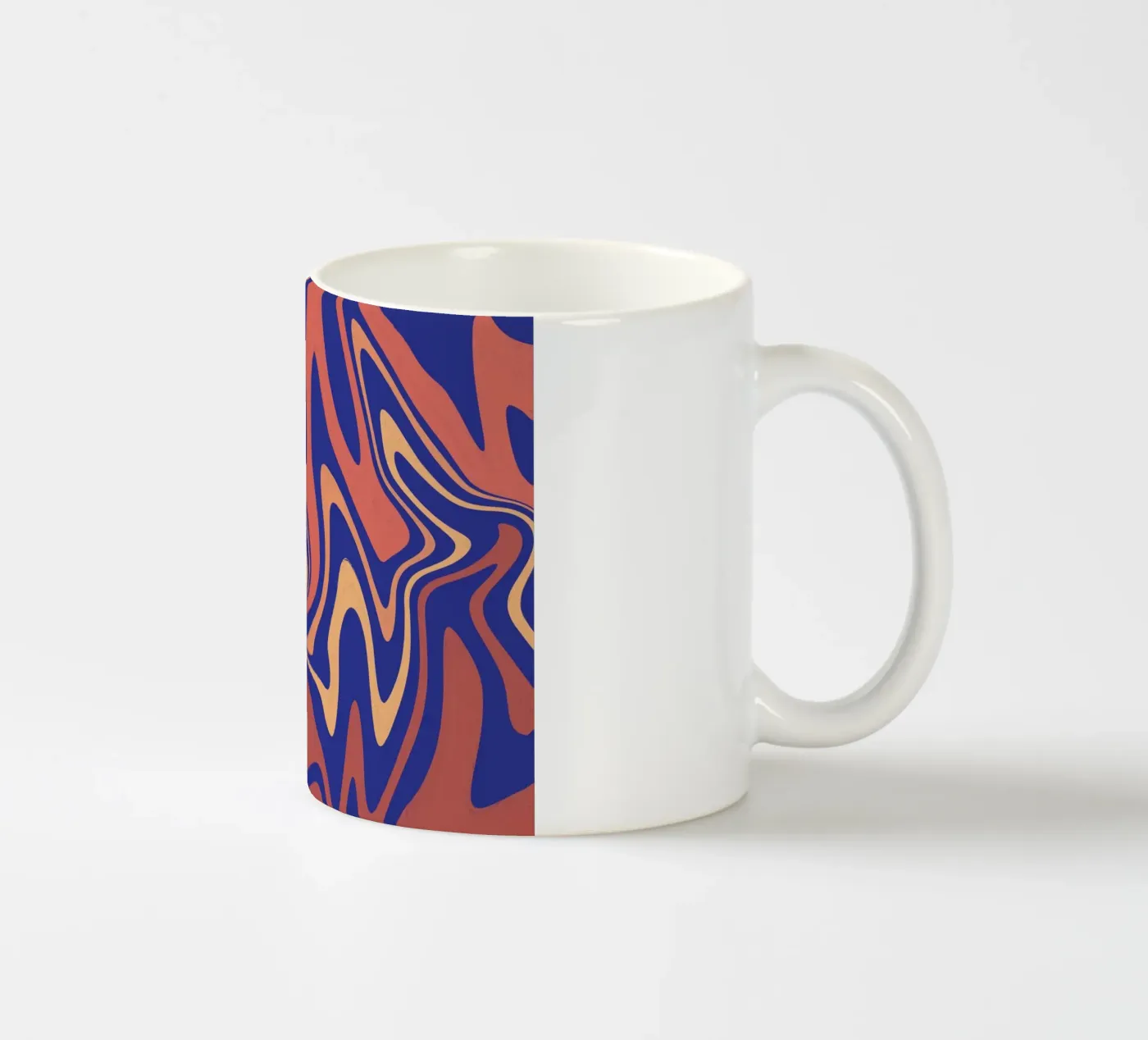 Fluid lines pattern 08 ceramic mug by Little Dean