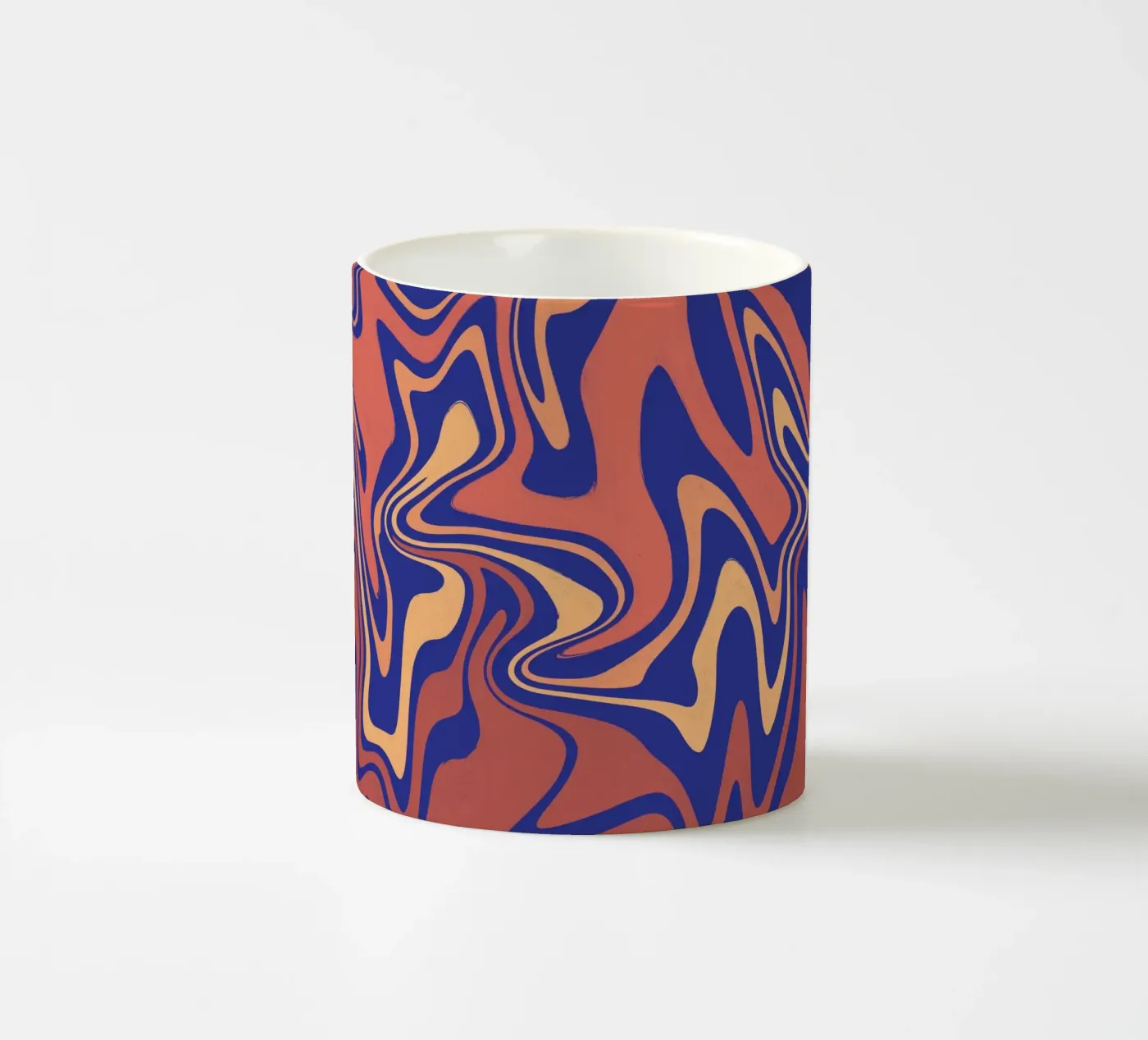 Fluid lines pattern 08 ceramic mug by Little Dean