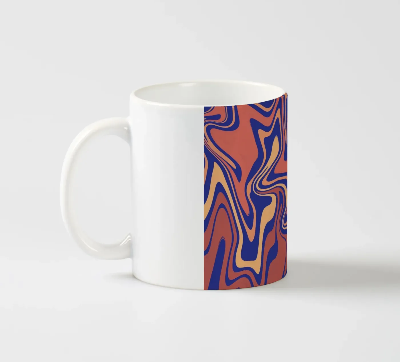 Fluid lines pattern 08 ceramic mug by Little Dean