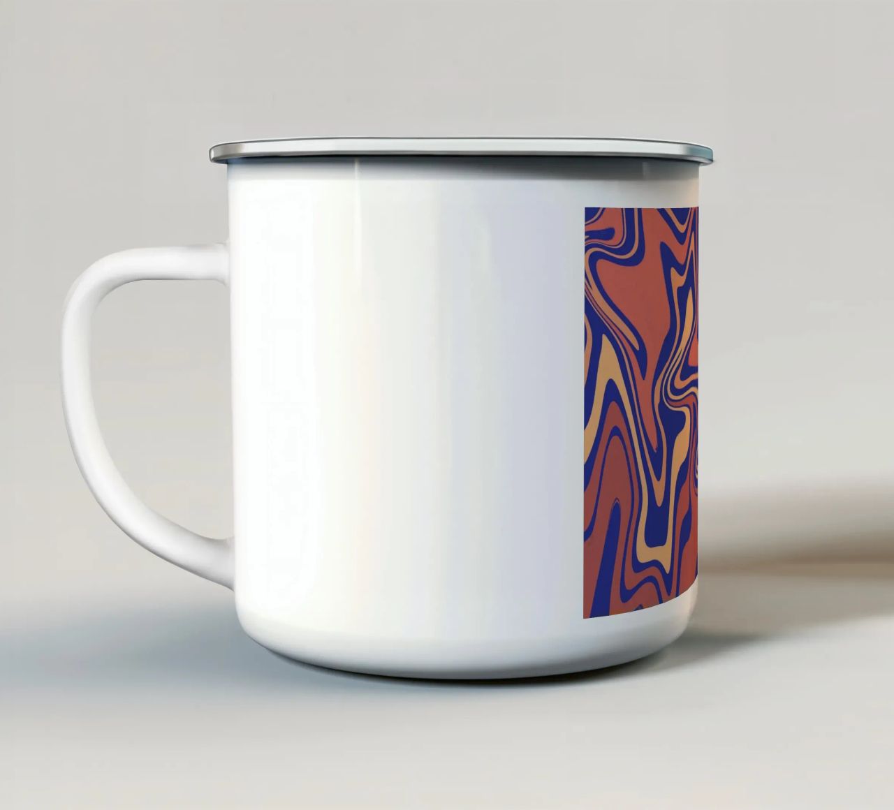 Fluid lines pattern 08 enamel mug by Little Dean