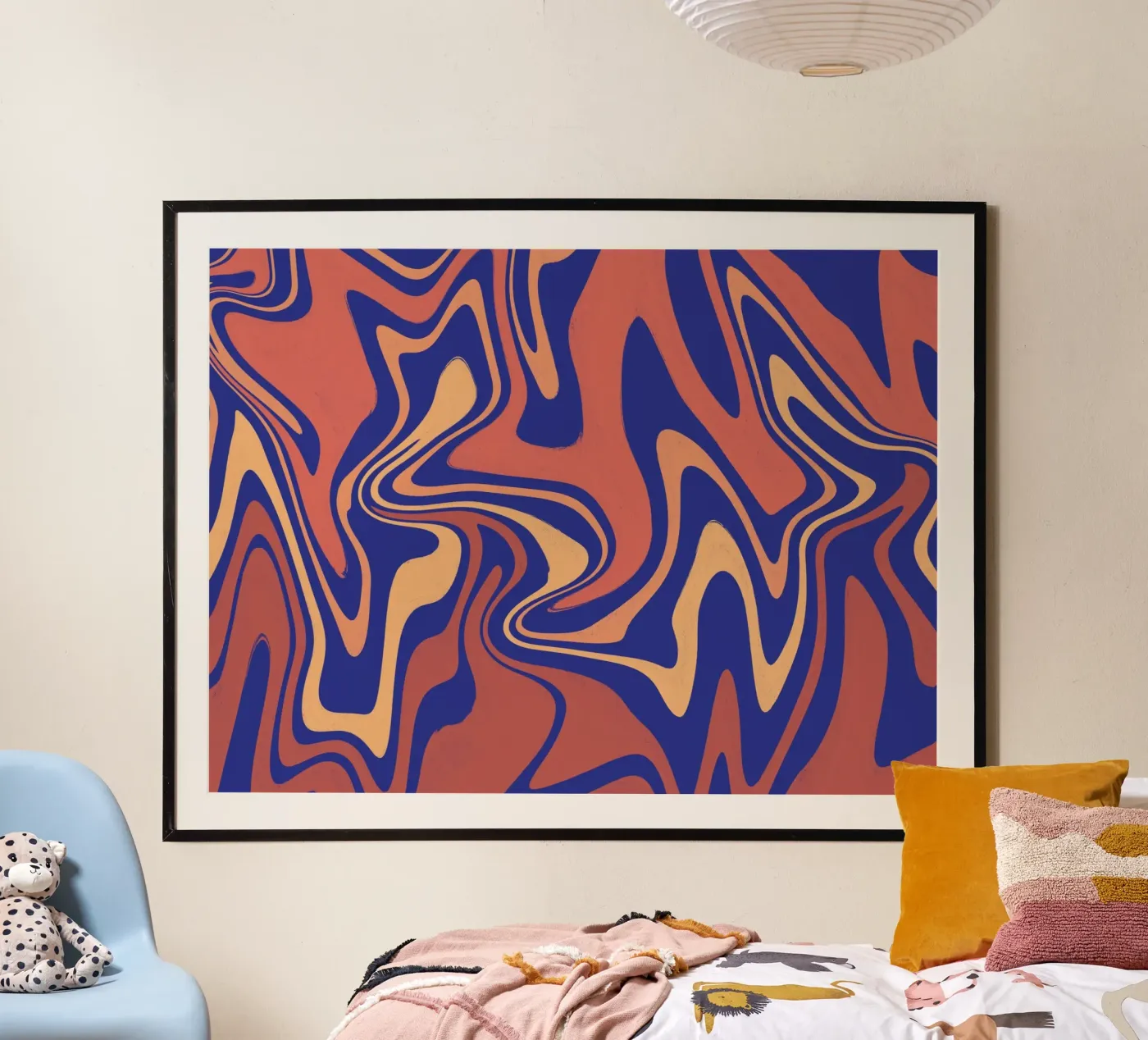 Fluid lines pattern 08 poster van Little Dean