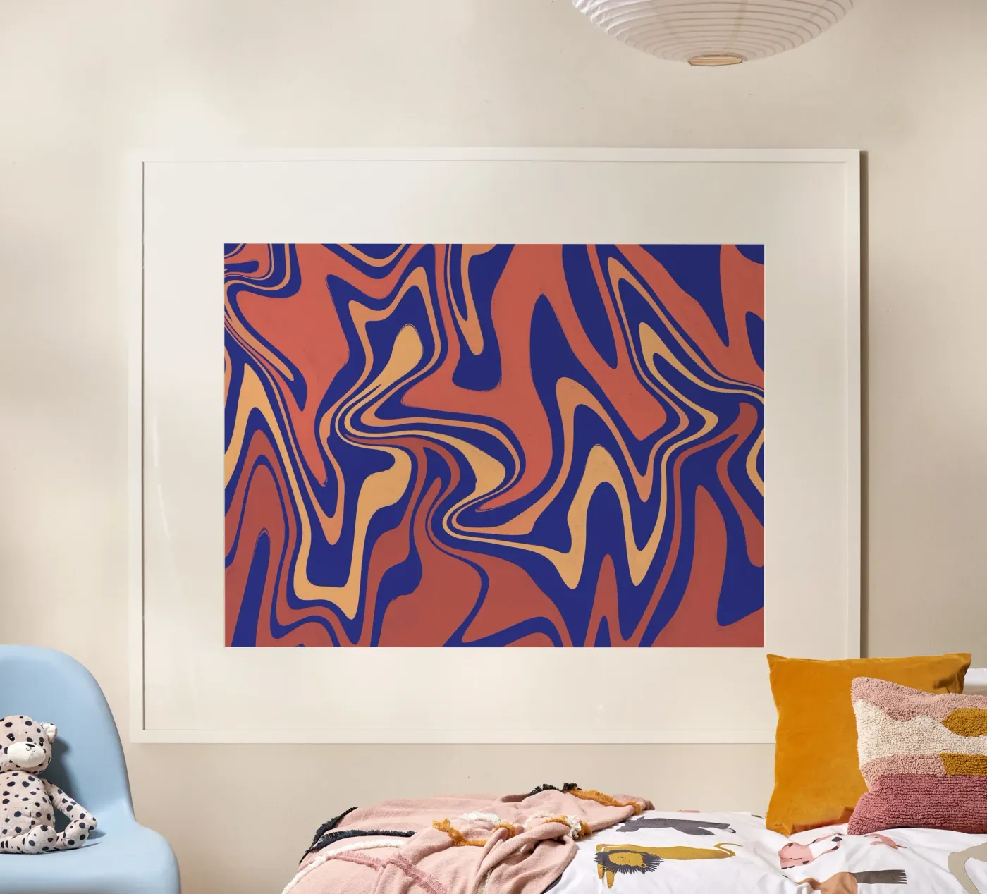 Fluid lines pattern 08 poster van Little Dean