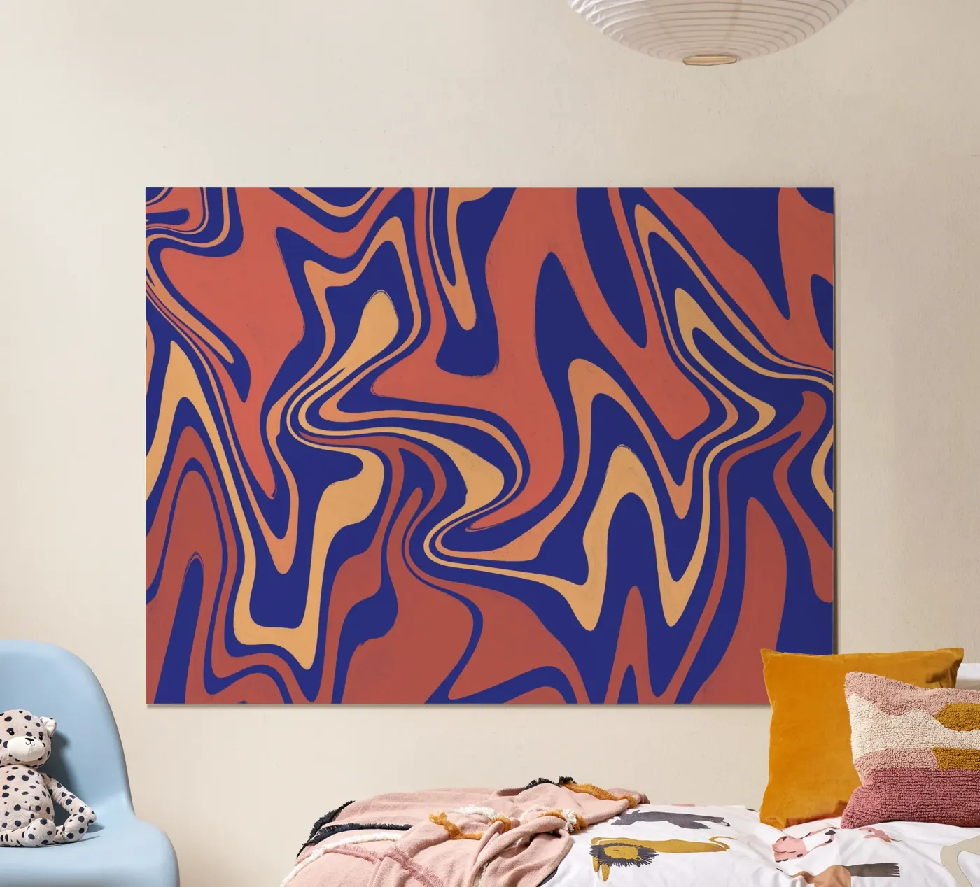 Fluid lines pattern 08 poster van Little Dean